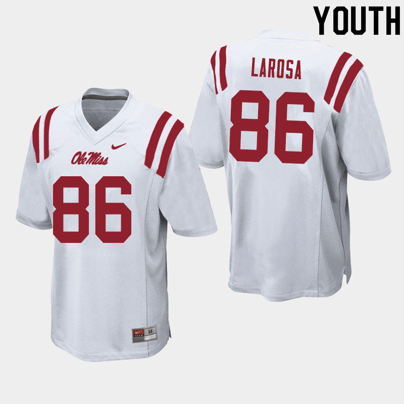 Jay LaRosa Ole Miss Rebels NCAA Youth White #86 Stitched Limited College Football Jersey EZP2158MW